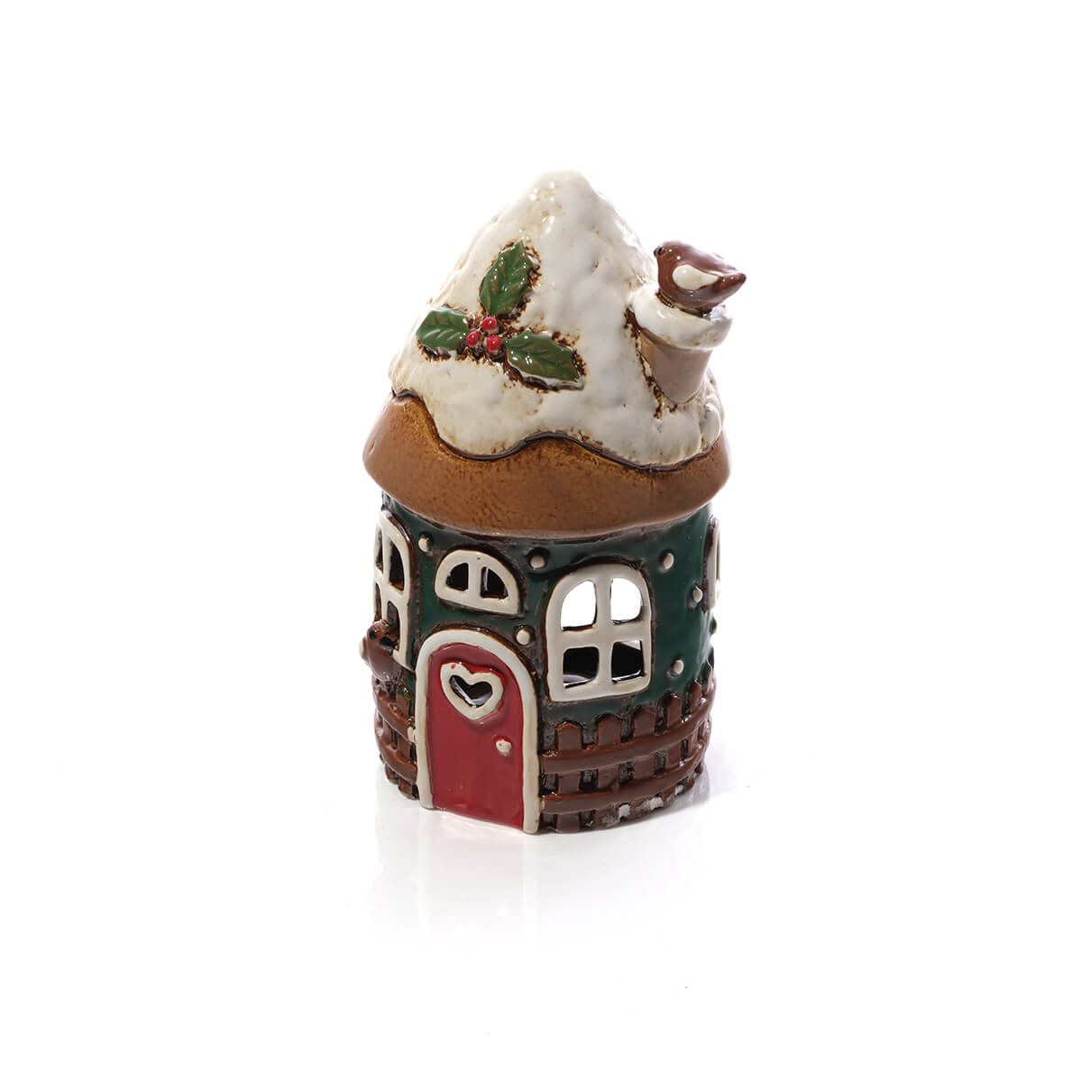 Robin Stoneware Fairy House Candle Holder