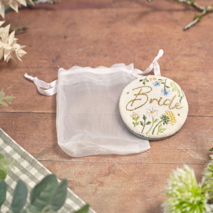 Bride Embroidered Compact Mirror