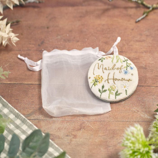 Maid Of Honour Embroidered Compact Mirror