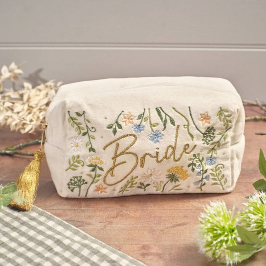Bride Embroidered Makeup Bag