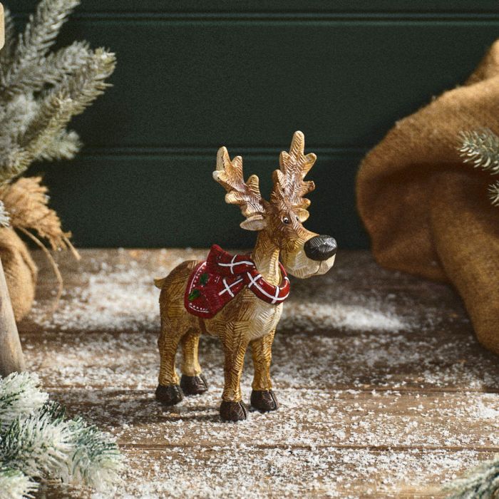 Frosted Forest Novelty Resin Reindeer Ornament
