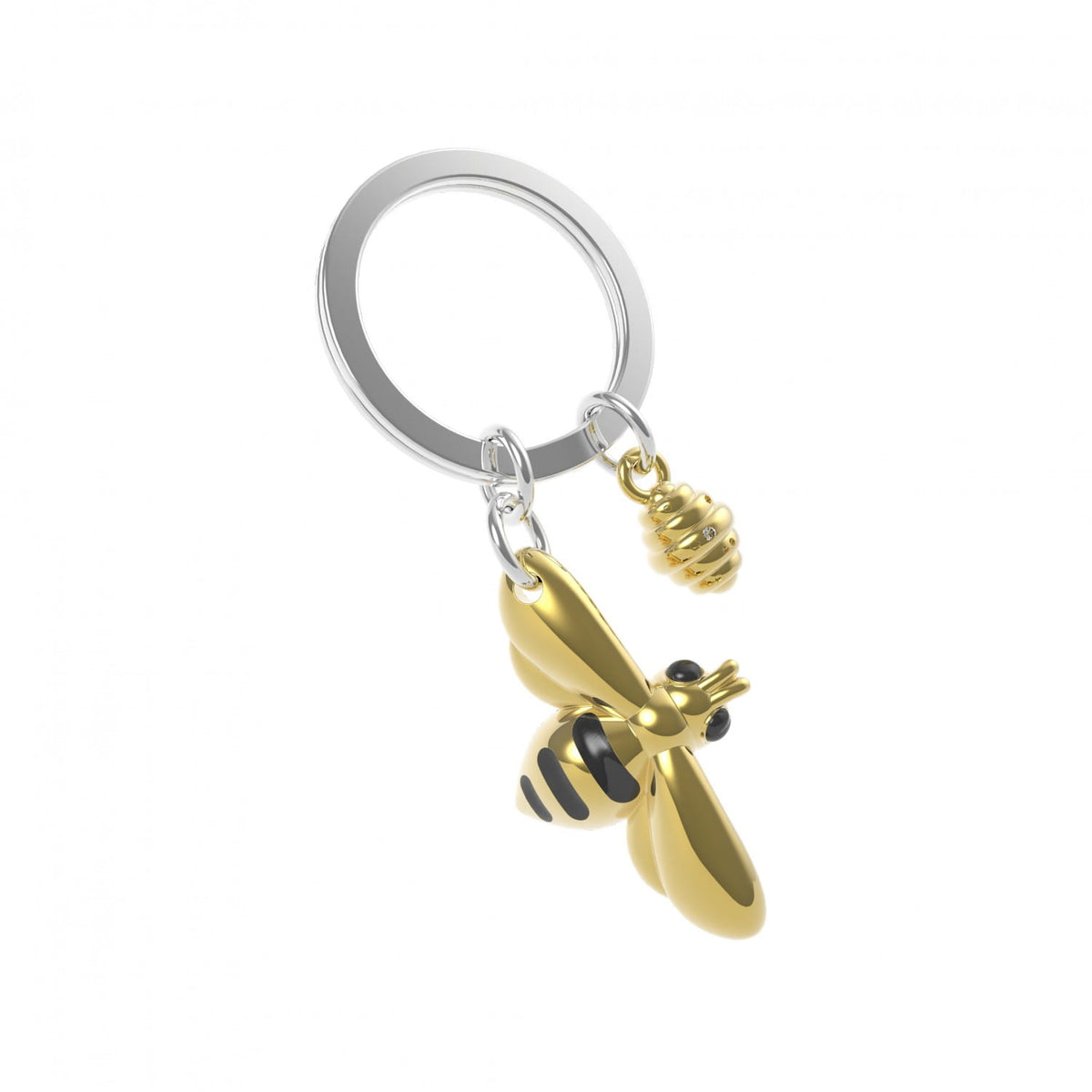 Metalmorphose | Gold & Black Bee with Honey Keyring