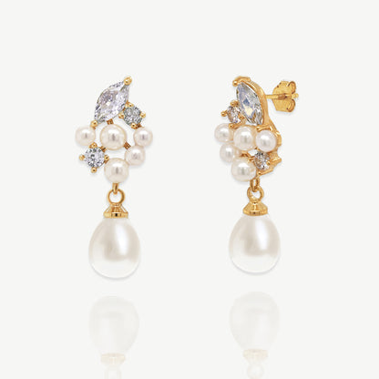 Ivory & Co Berlin Crystal Pearl Drop Earrings