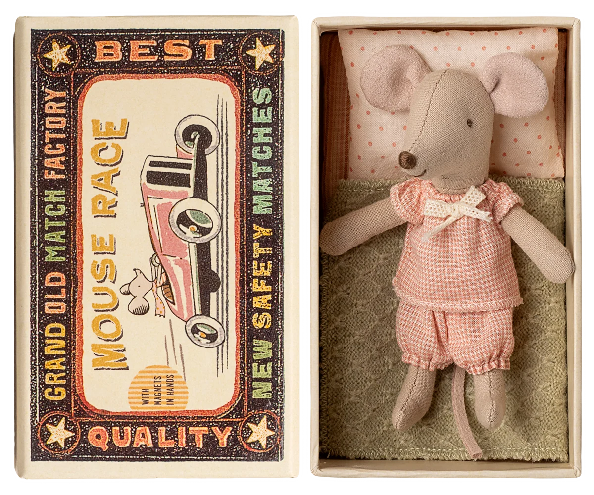 Maileg -Little sister mouse in matchbox