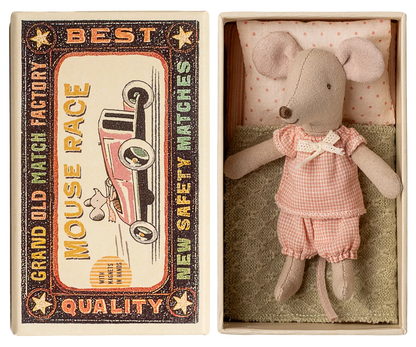 Maileg -Little sister mouse in matchbox