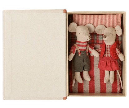 Maileg Christmas Twin Mice - Little Sister & Brother In Book