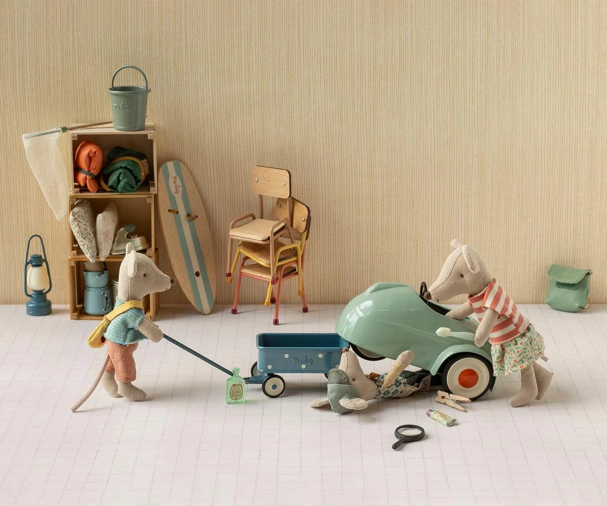 Maileg - Car, Mouse - Light blue