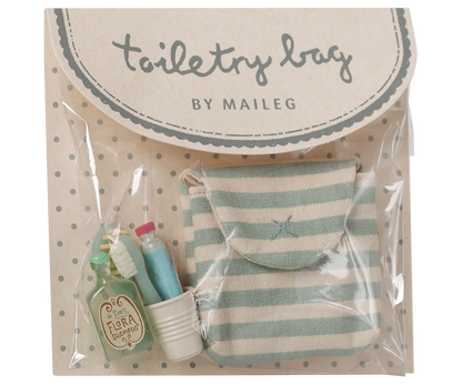 Maileg Toothbrush Set In Bag - Blue Stripe