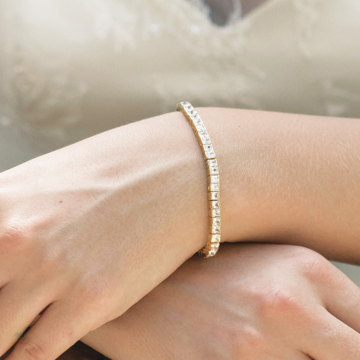 Ivory & Co Elegance Rhodium Crystal Tennis Bracelet