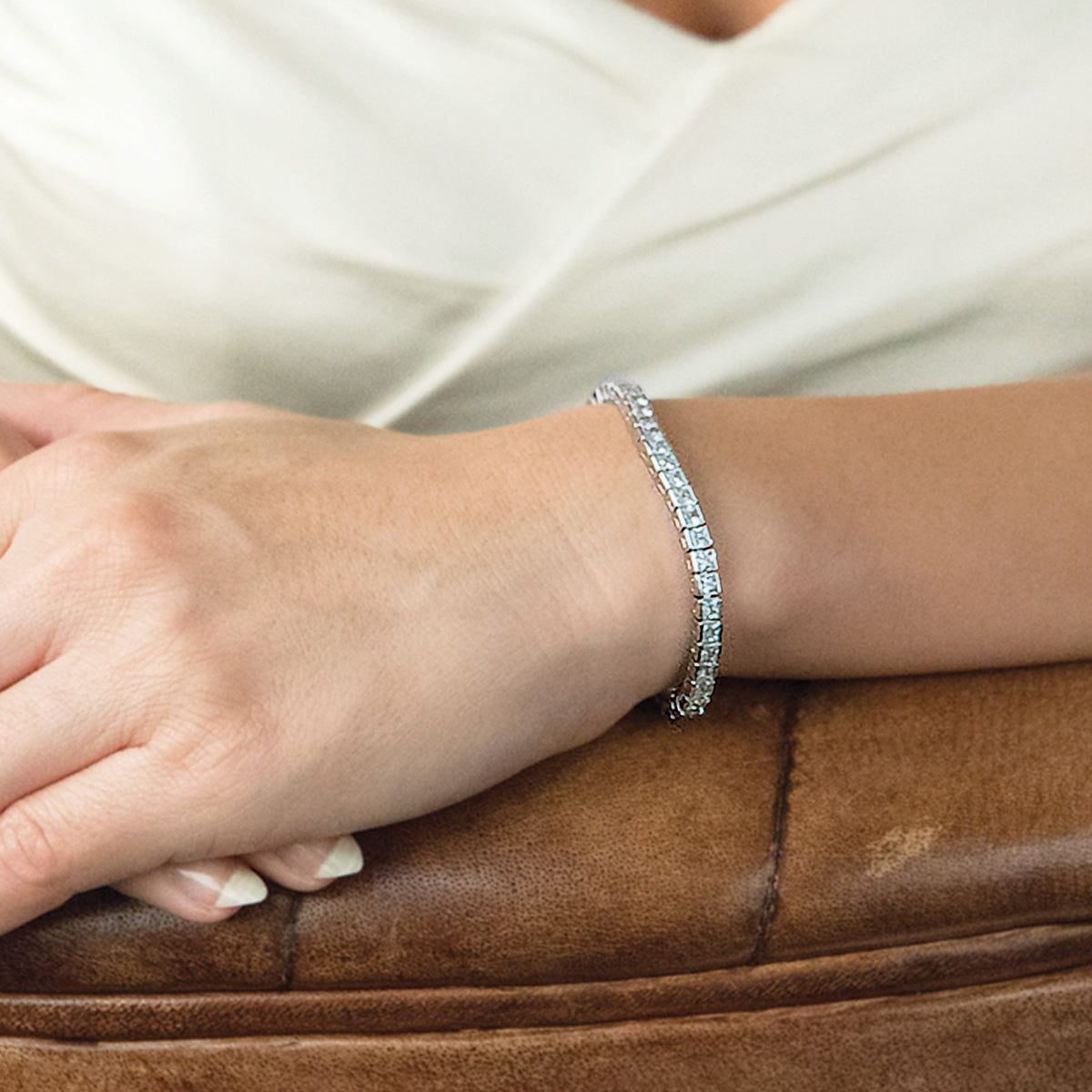 Ivory & Co Elegance Rhodium Crystal Tennis Bracelet