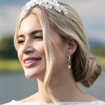 Helsinki Crystal Pearl Hoop Earrings