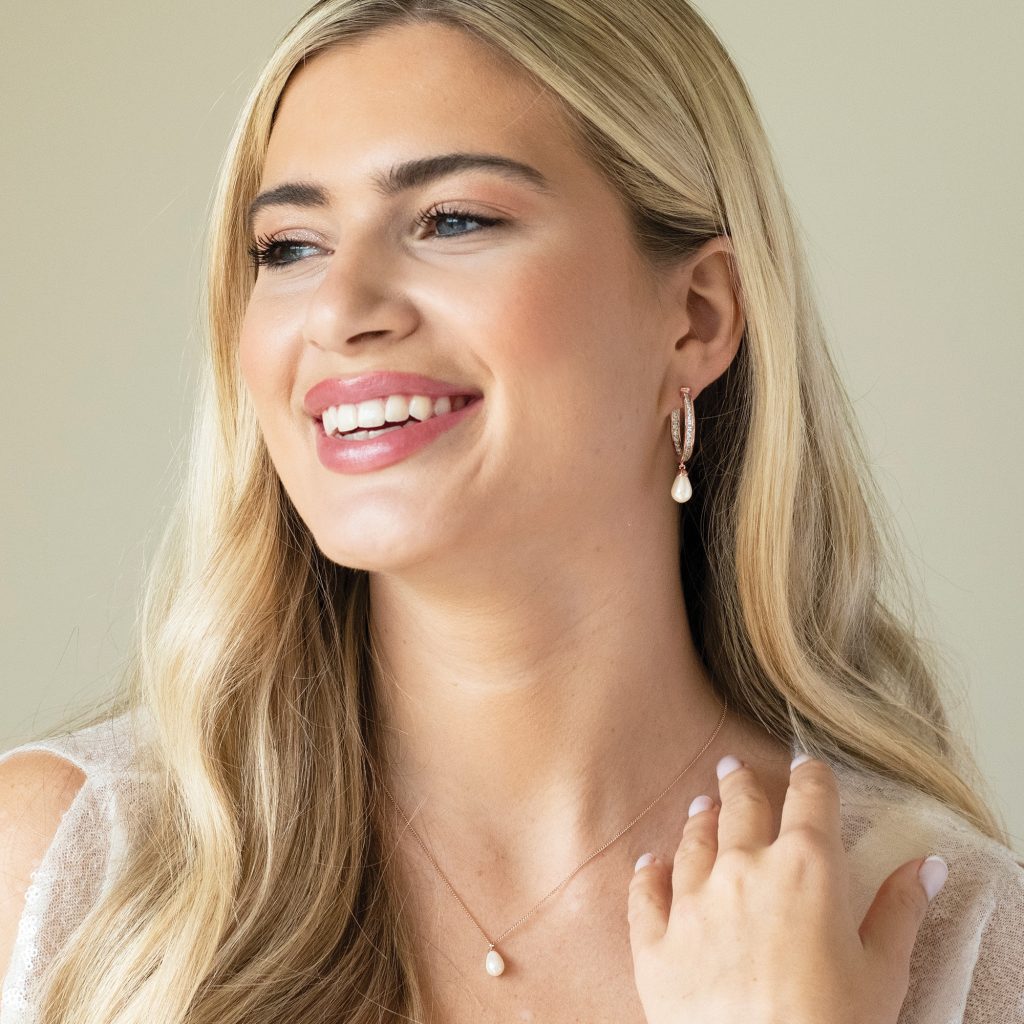 Helsinki Crystal Pearl Hoop Earrings