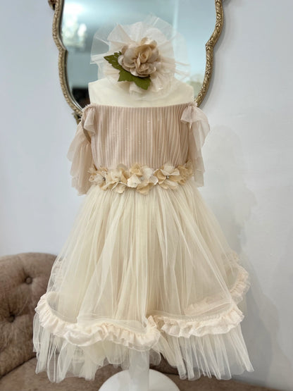 Mia & Co Lilly Flower Girl Dress In Gold