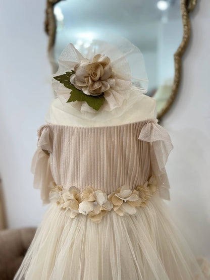 Mia & Co Lilly Flower Girl Dress In Gold