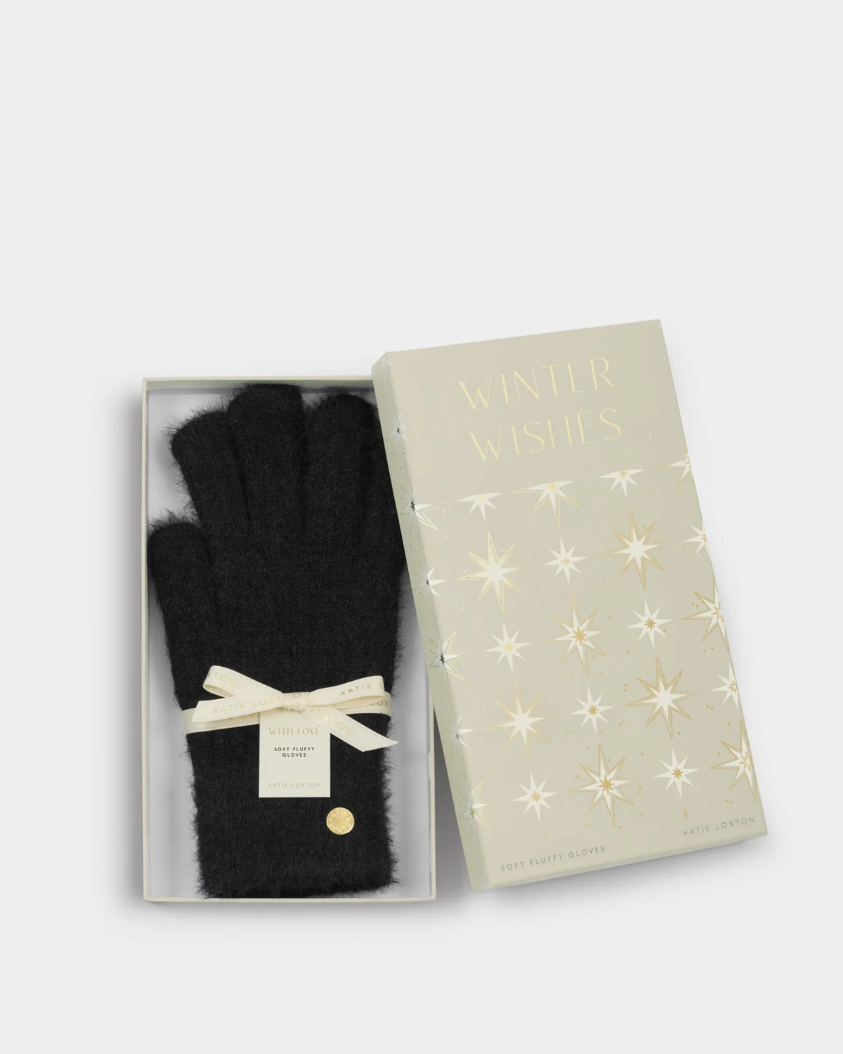 Katie Loxton Black Fluffy Gloves