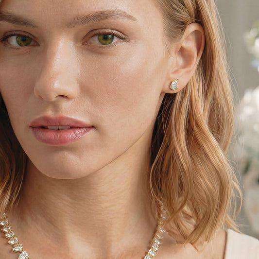 Ivory & Co Manhattan Crystal Pear Cut Earrings