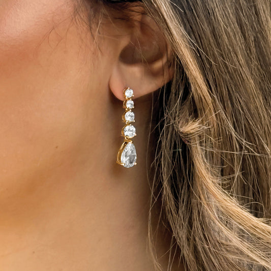 Ivory & Co Porto Gold Crystal Drop Earrings
