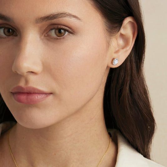 Ivory & Co Rapture Crystal Oval Cut Earrings