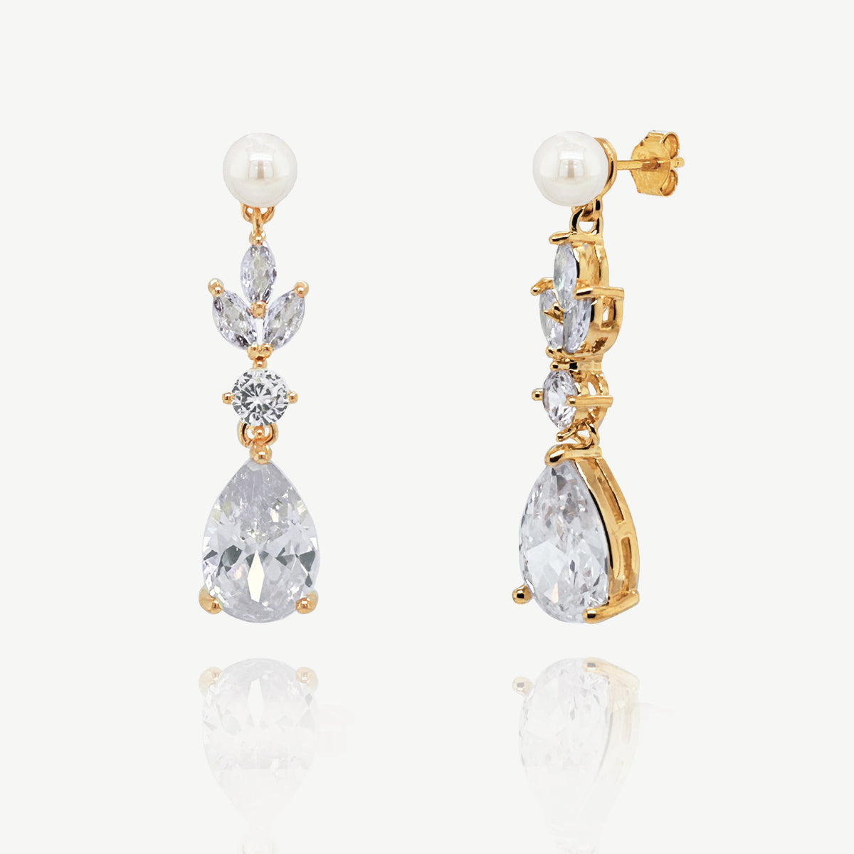 Ivory & Co Sandhurst Crystal Pearl Drop Earrings