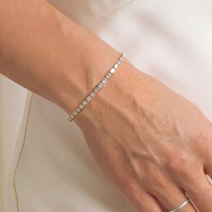 Ivory & Co Templeton Rhodium Crystal Baguette Cut Bracelet
