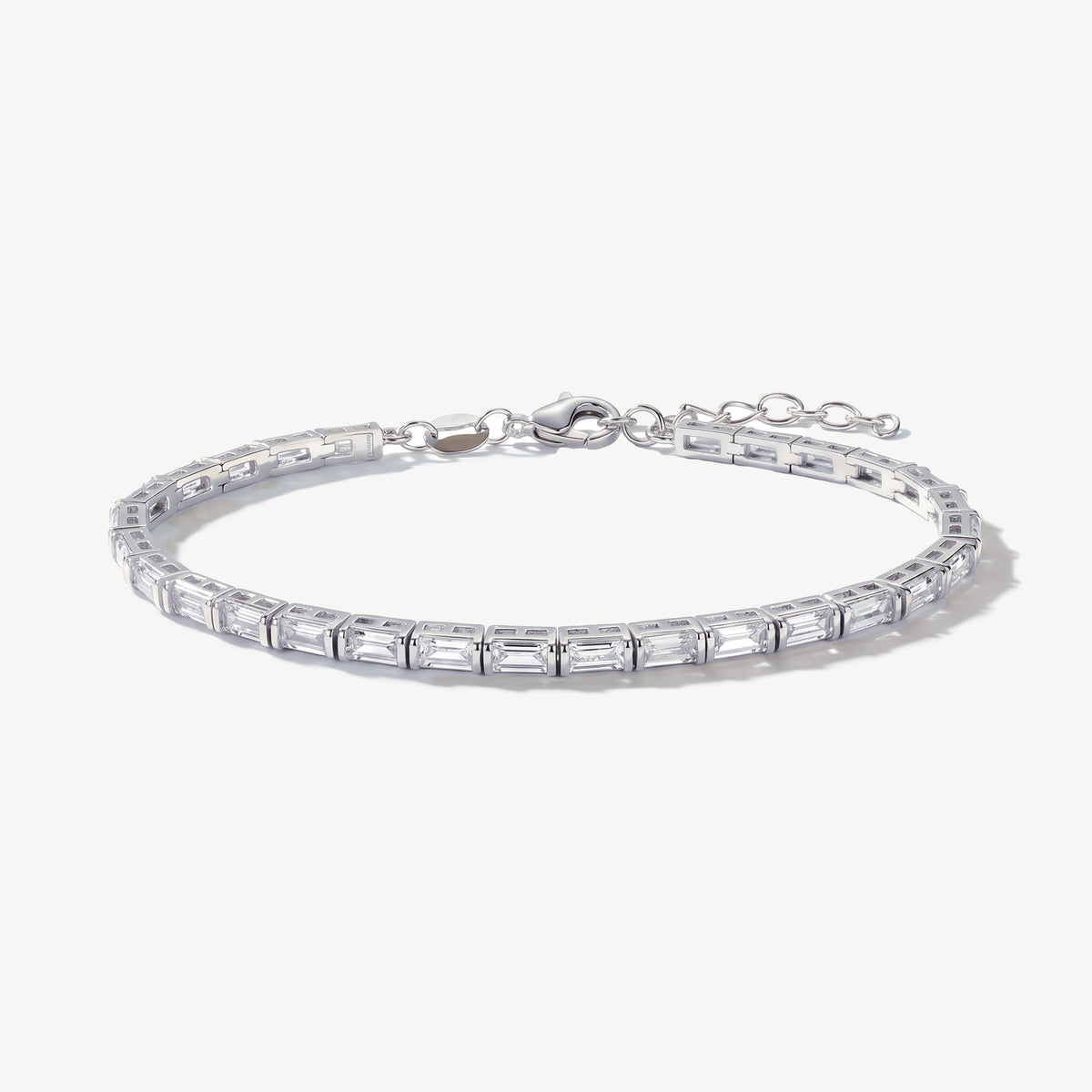 Ivory & Co Templeton Rhodium Crystal Baguette Cut Bracelet