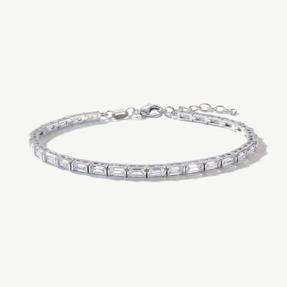 Ivory & Co Templeton Rhodium Crystal Baguette Cut Bracelet