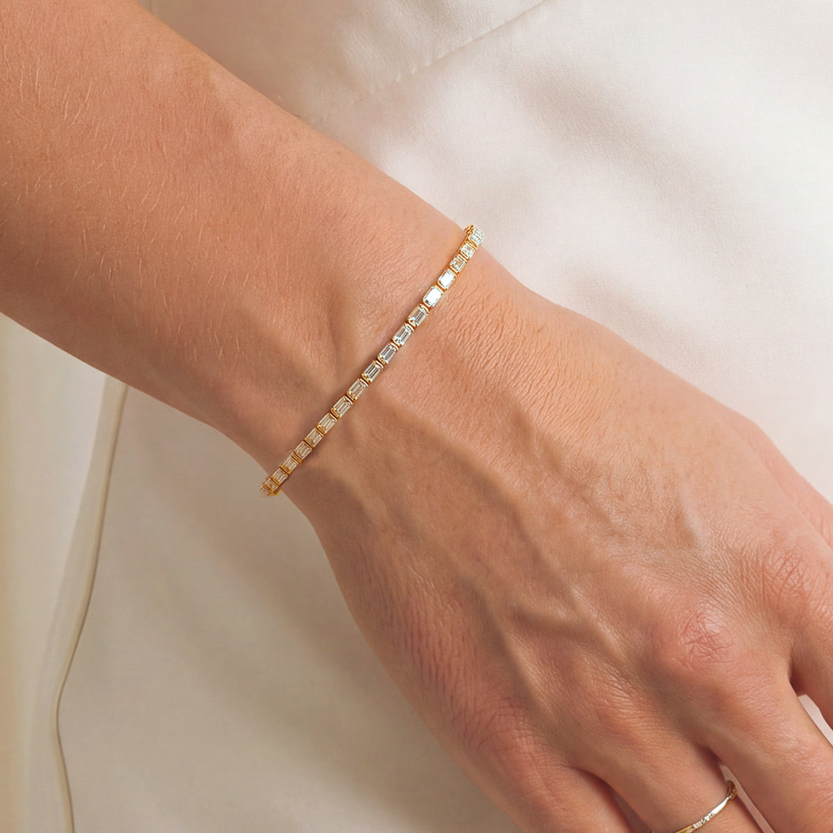 Ivory & Co Templeton Rhodium Crystal Baguette Cut Bracelet