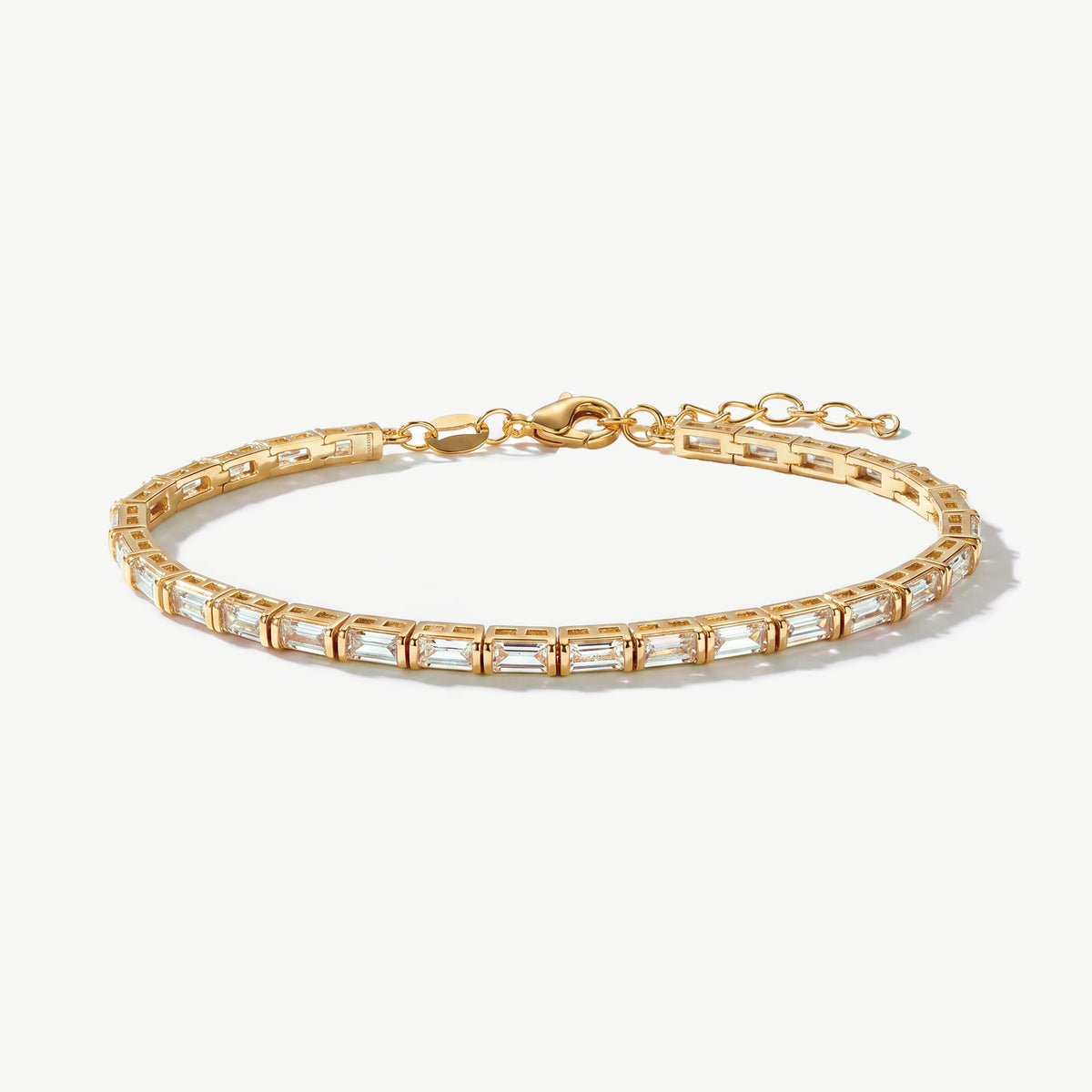 Ivory & Co Templeton Rhodium Crystal Baguette Cut Bracelet