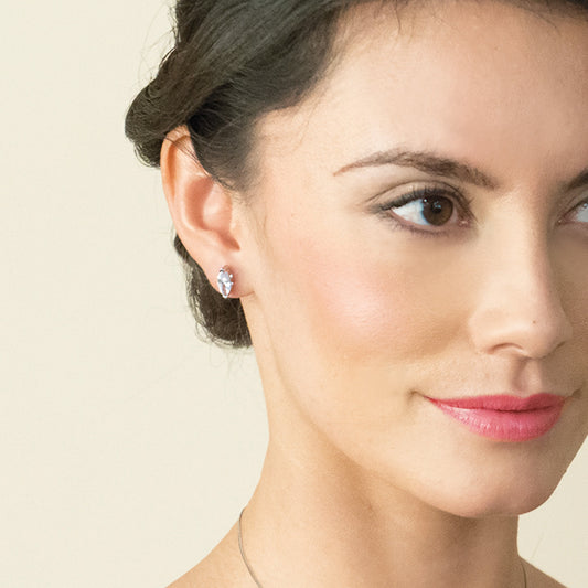 Ivory & Co True Love Rhodium Crystal Cut Earrings