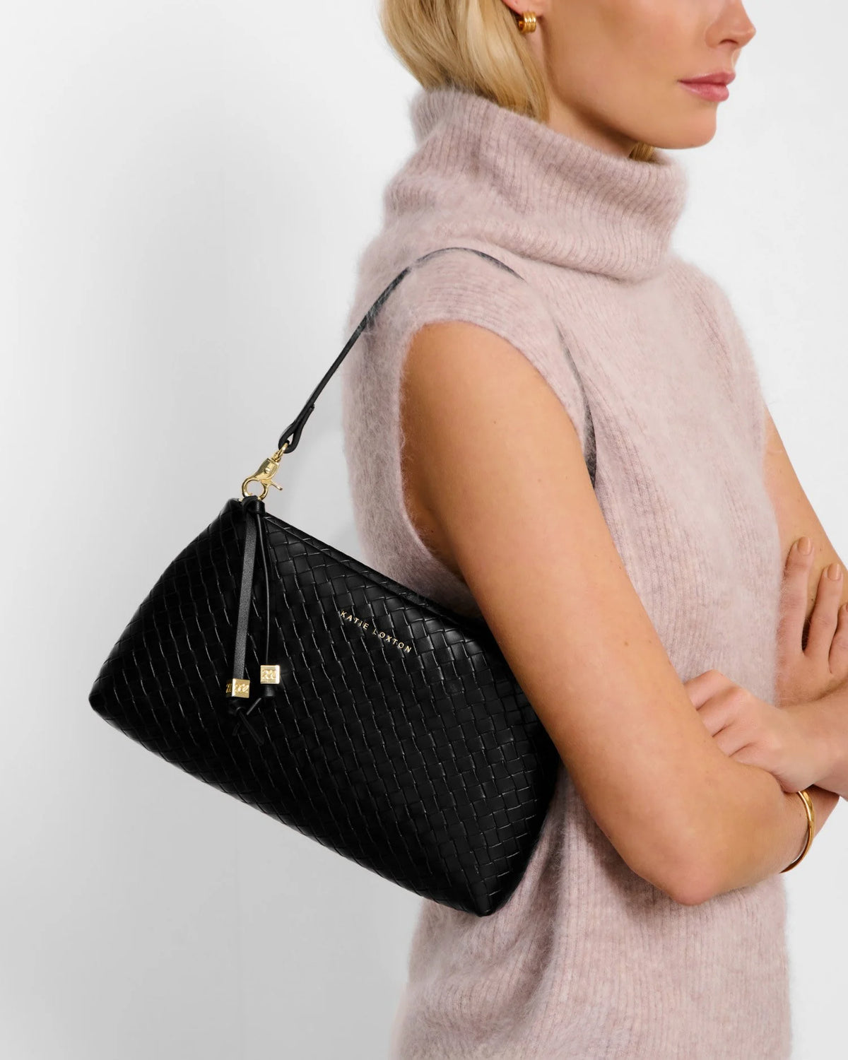 Katie Loxton Nova Black Woven Bag
