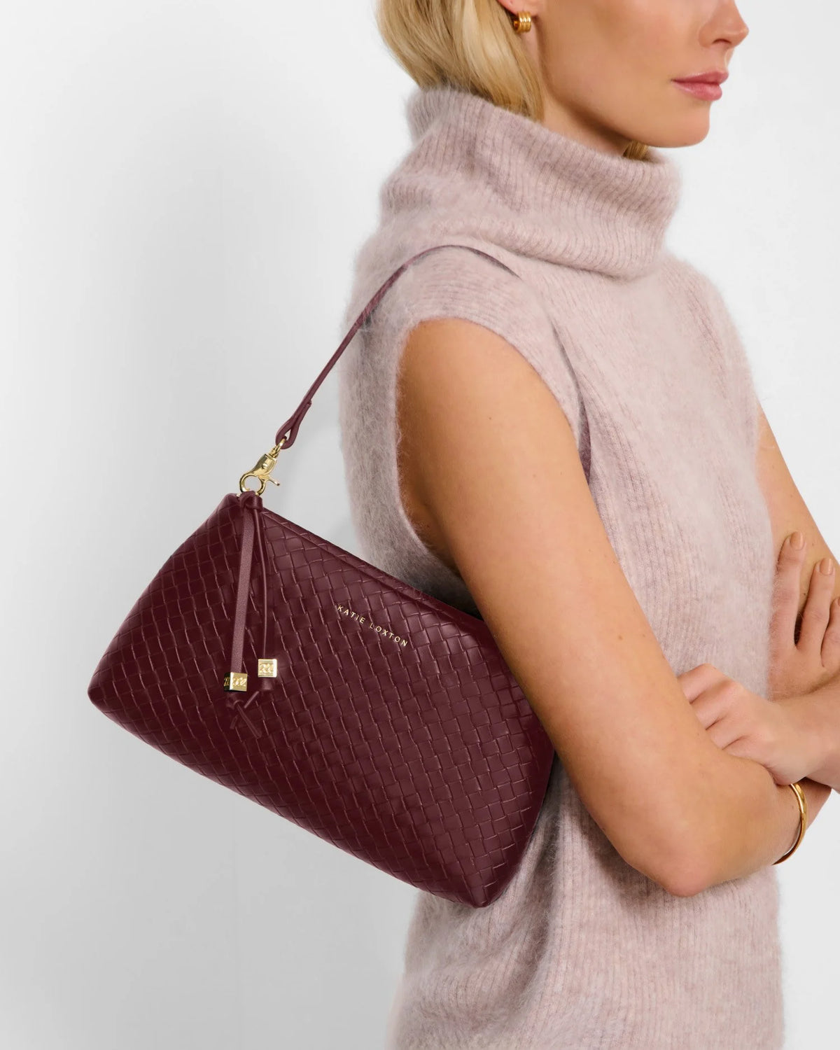 Katie Loxton Nova Cherry Red Woven Bag
