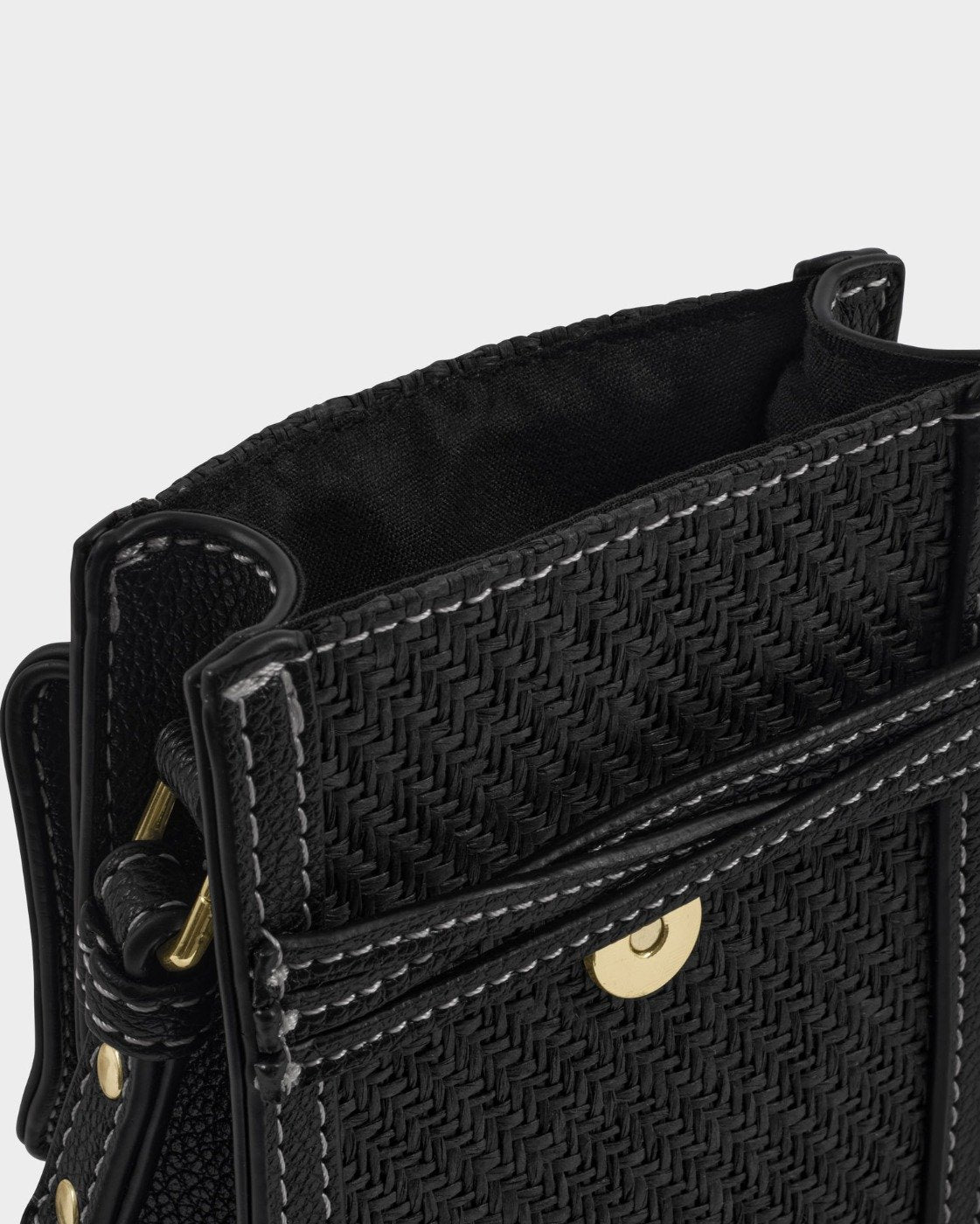 Katie Loxton Porto Raffia Phone Bag In Black