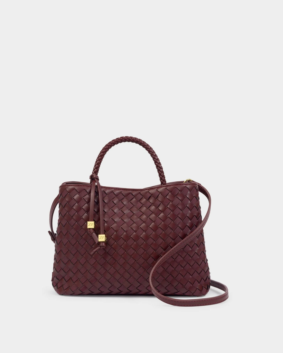 Katie Loxton Nova Hand Woven Top Handle Bag In Cherry