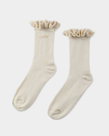 Katie Loxton Snug Socks Off White With Ruffle