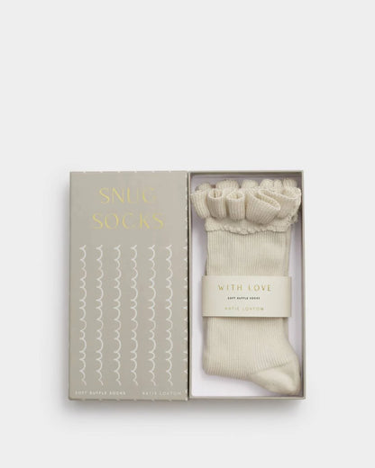 Katie Loxton Snug Socks Off White With Ruffle